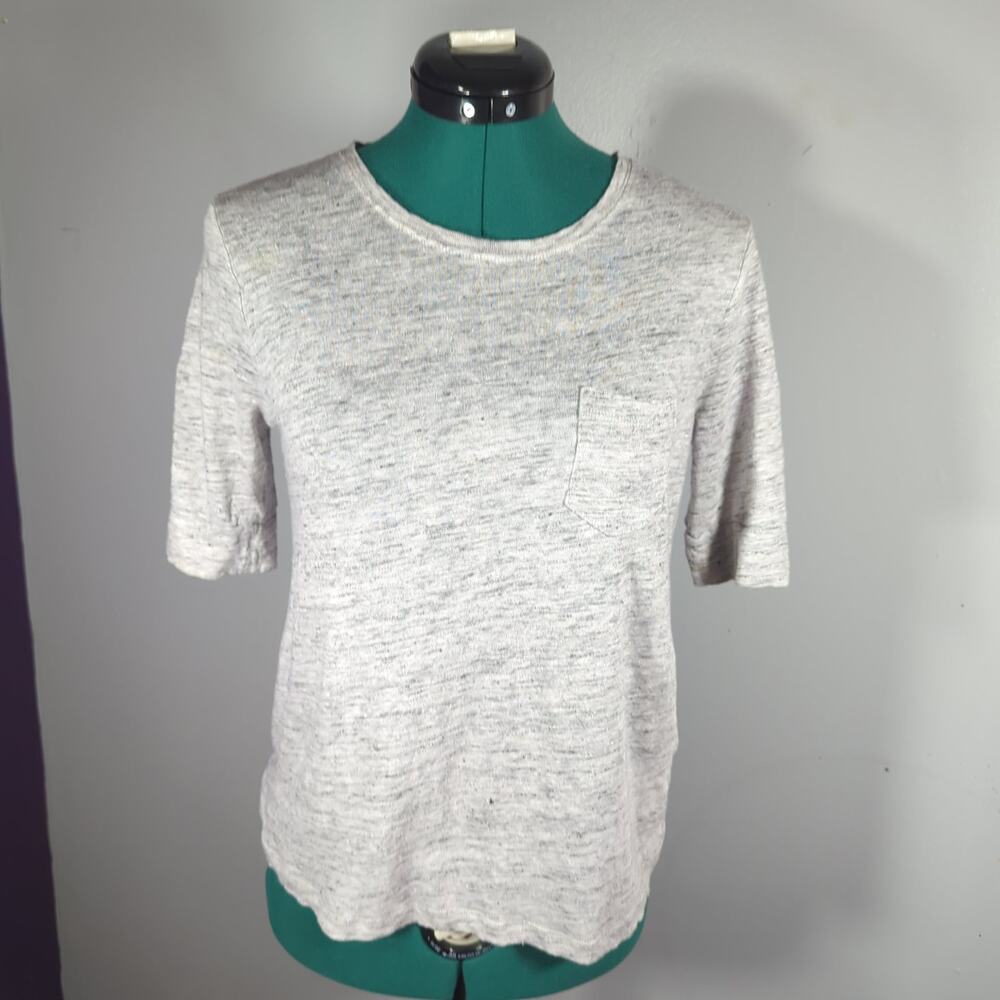 Banana Republic Marled Linen Blend Pocket Tee XS Minimalist Capsule Top